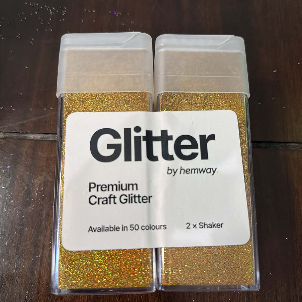Hemway Premium Craft Glitter Shaker - Gold Holographic, extra fine